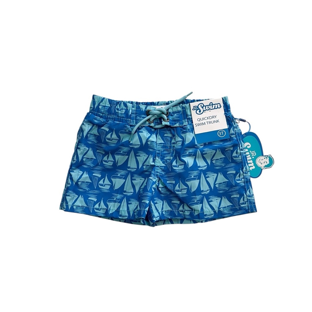 Jr. Swim Blue Sailboat Swim Trunks